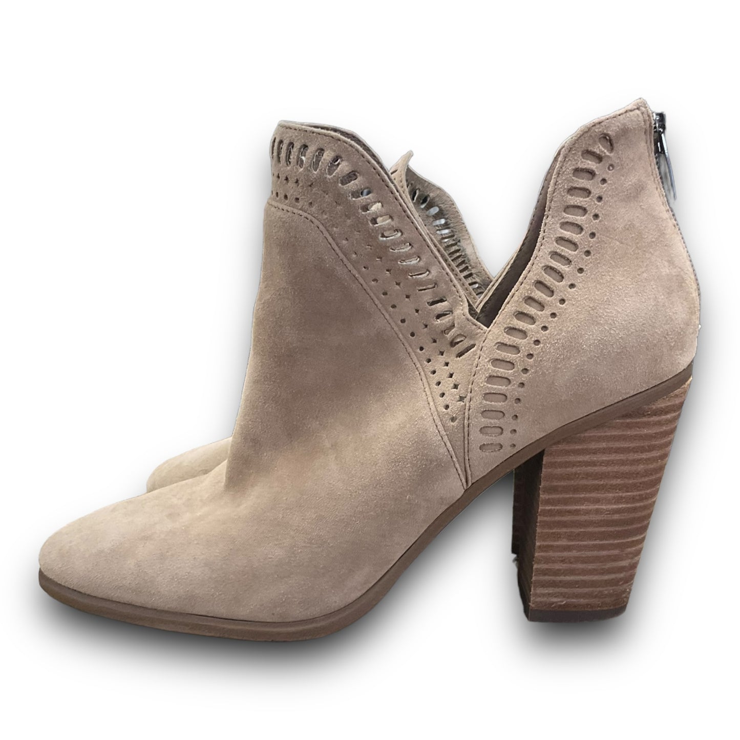 Boots Ankle Heels By Vince Camuto In Taupe, Size: 10