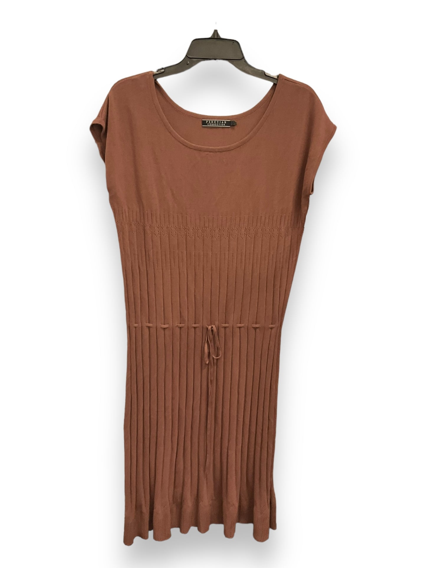 Dress Casual Midi By Peruvian Connection In Brown, Size: L