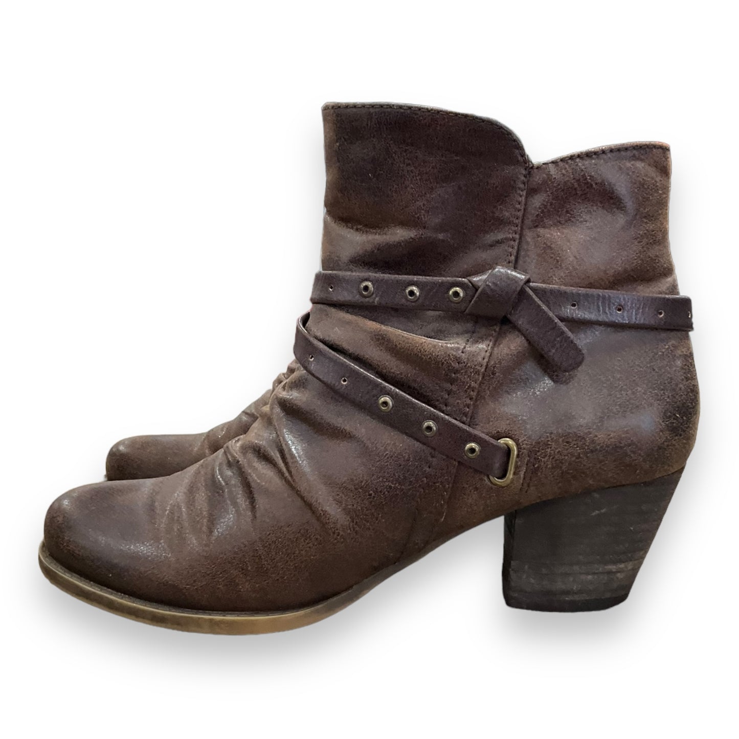 Boots Ankle Heels By Bare Traps In Brown, Size: 8.5