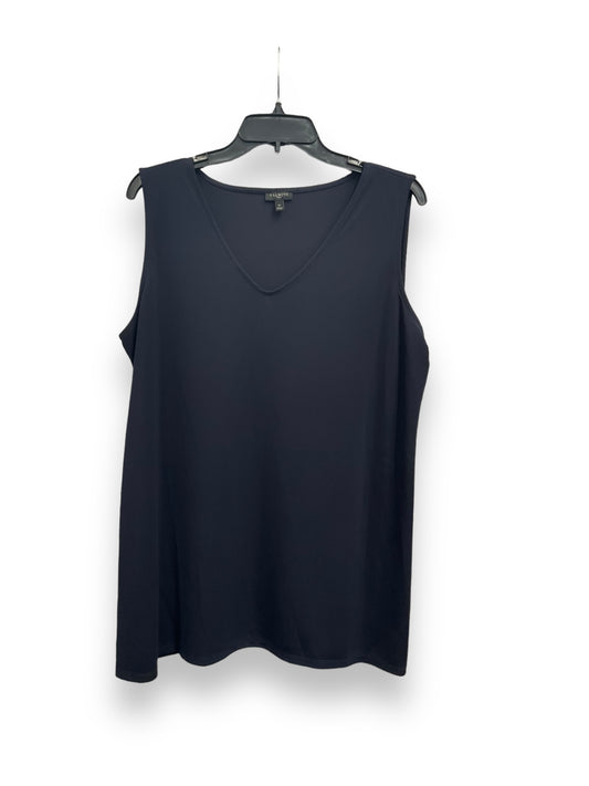 Top Sleeveless By Talbots In Navy, Size: 1x