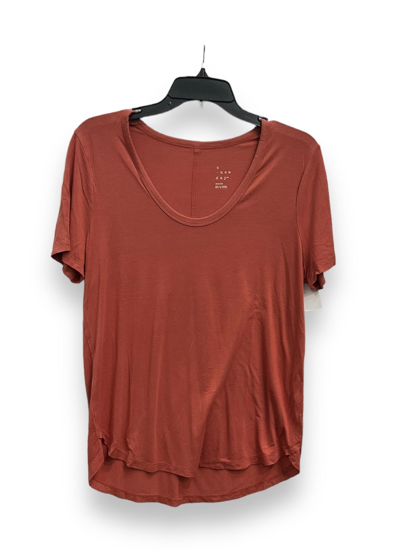 Top Short Sleeve Basic By A New Day In Orange, Size: M