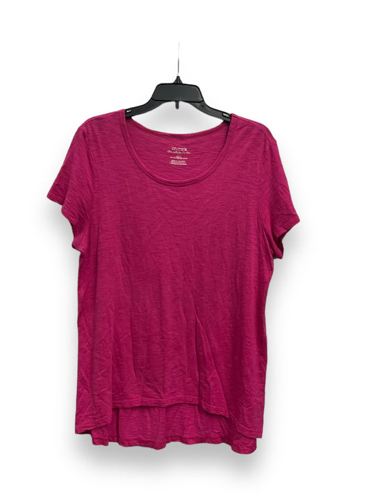 Top Short Sleeve Basic By Chicos In Pink, Size: L