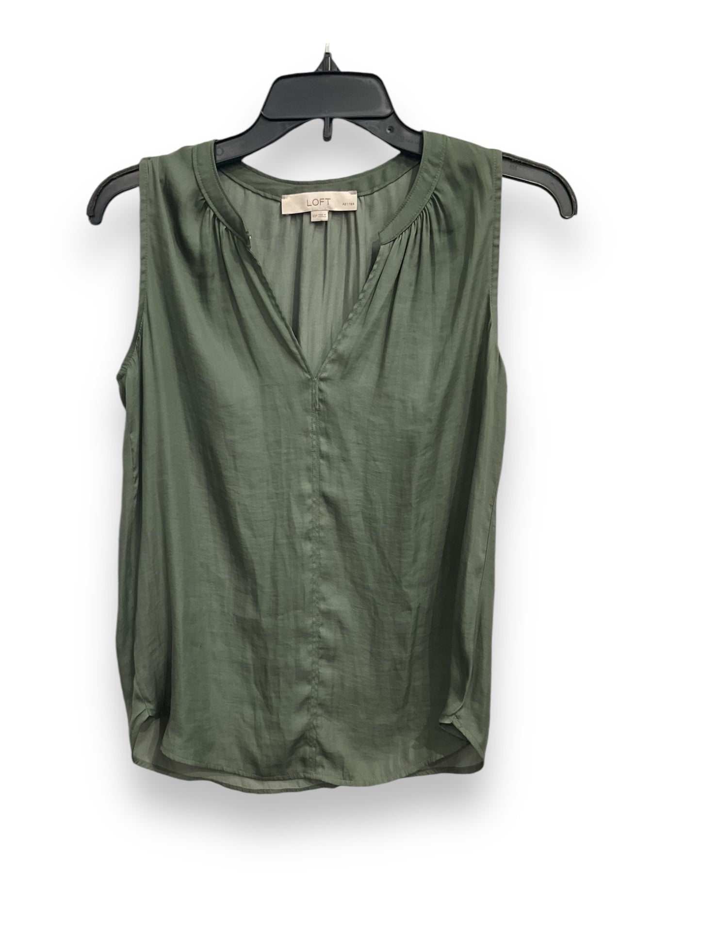 Blouse Sleeveless By Loft In Green, Size: Petite   Xs