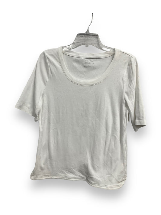 Top Short Sleeve Basic By Talbots In White, Size: L