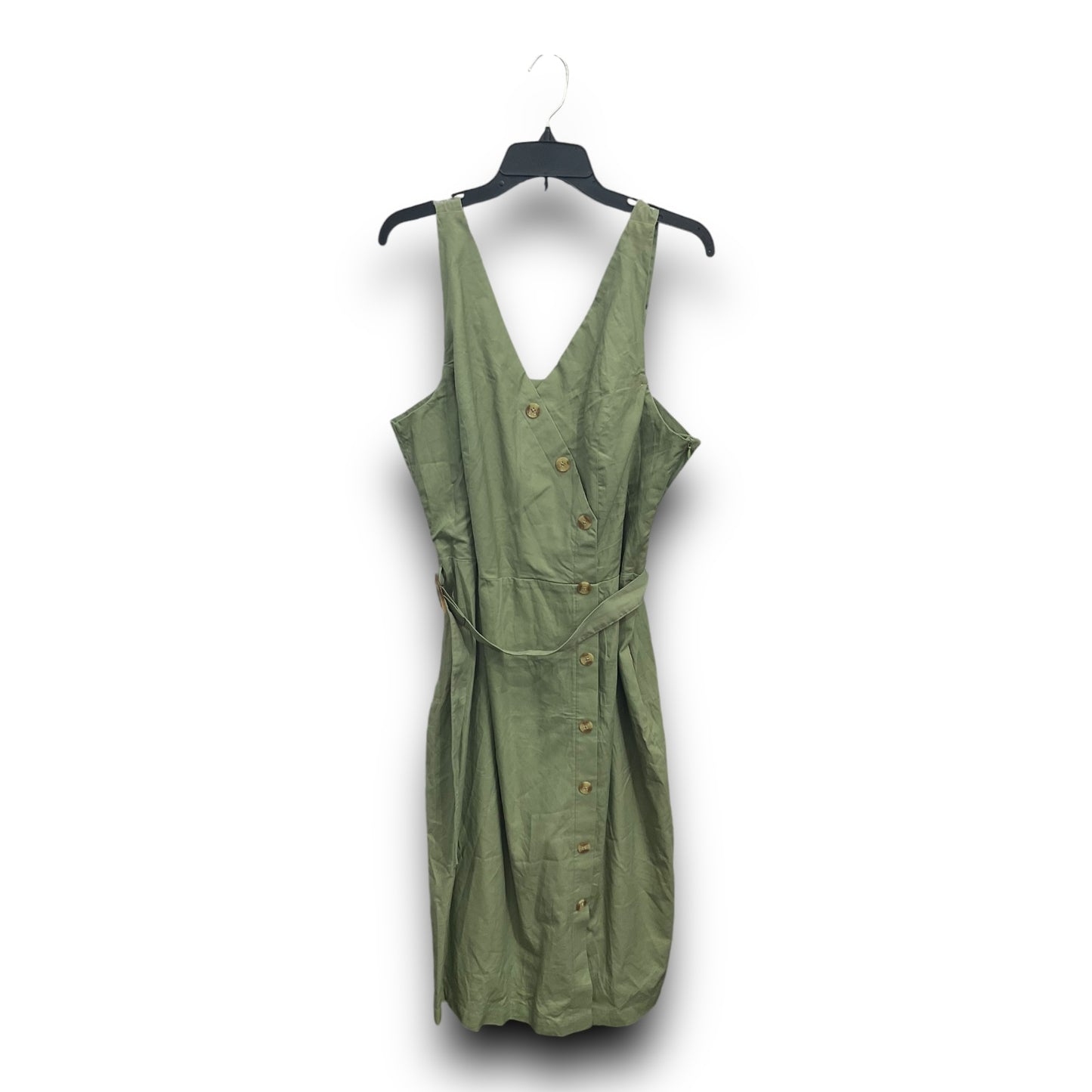 Dress Casual Midi By Time And Tru In Green, Size: Xl