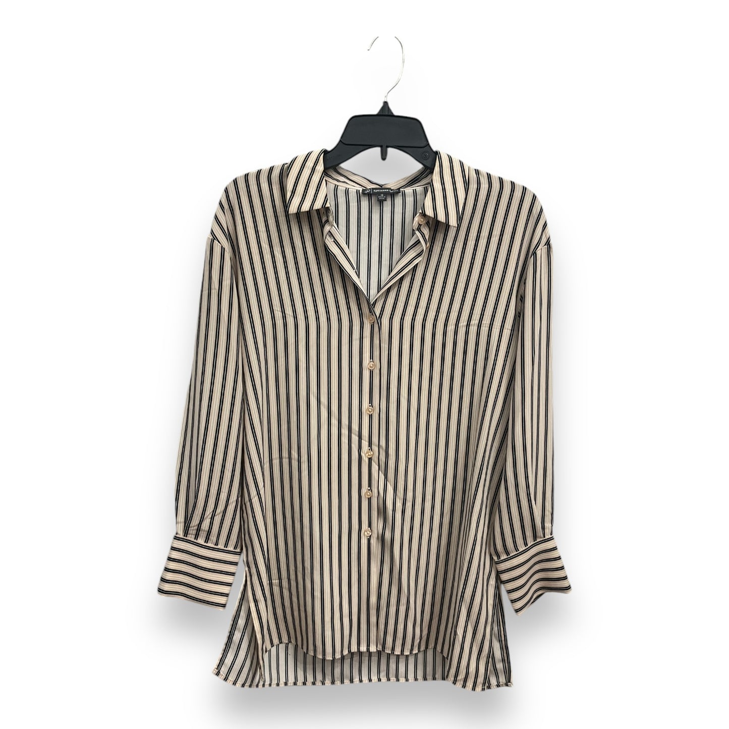 Blouse Long Sleeve By Adrianna Papell In Striped Pattern, Size: Xs