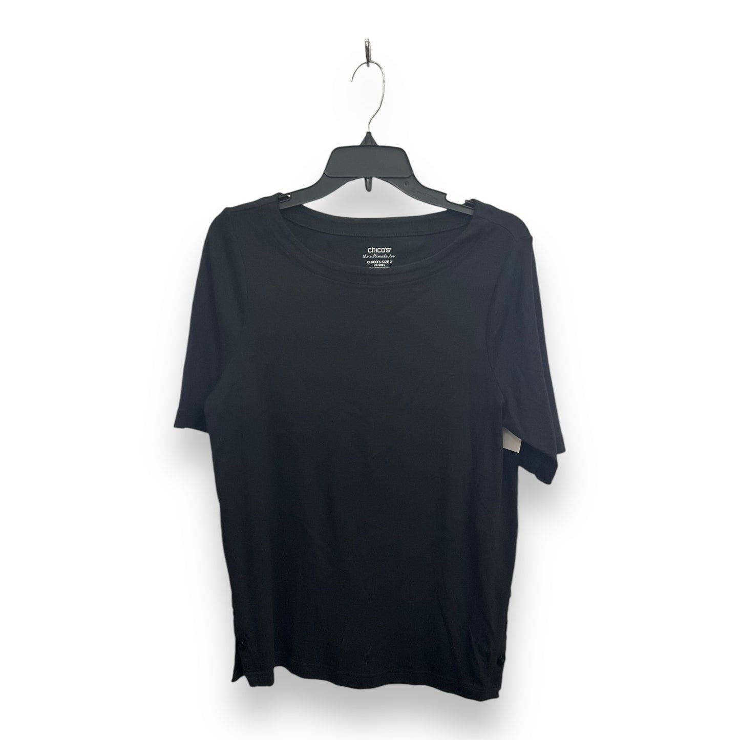 Top Short Sleeve Basic By Chicos In Black, Size: L