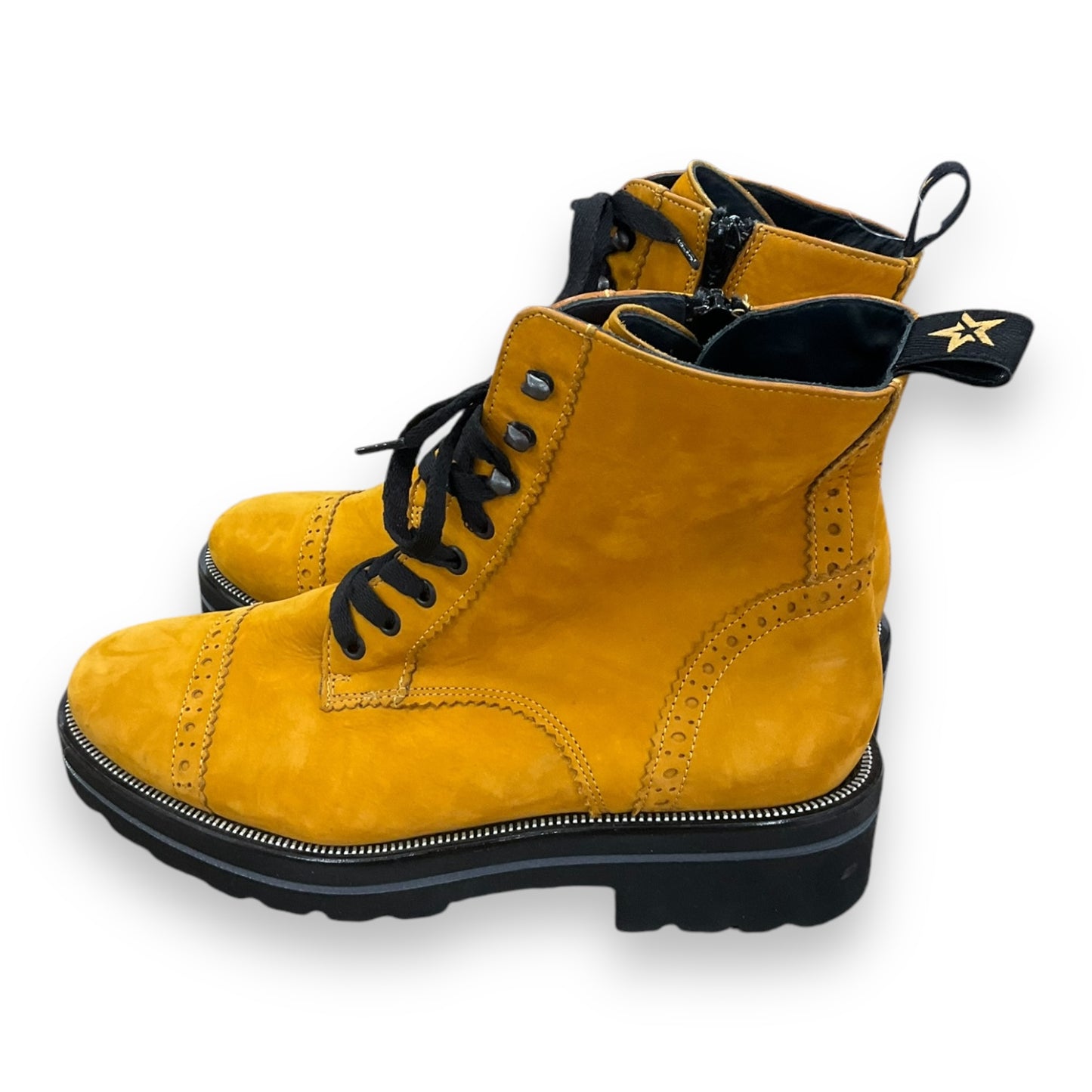 Boots Combat By Paul Green In Yellow, Size: 6