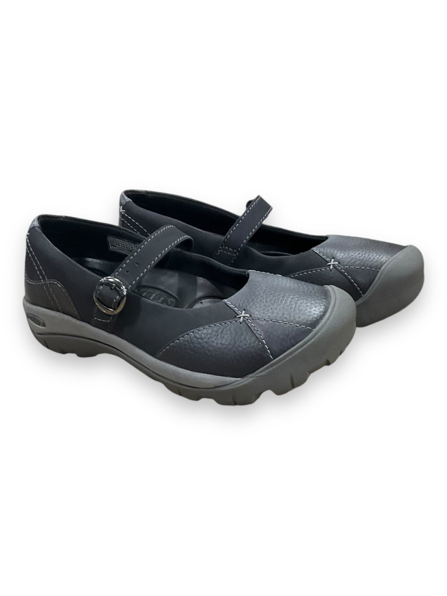 Shoes Flats By Keen In Black & Grey, Size: 7