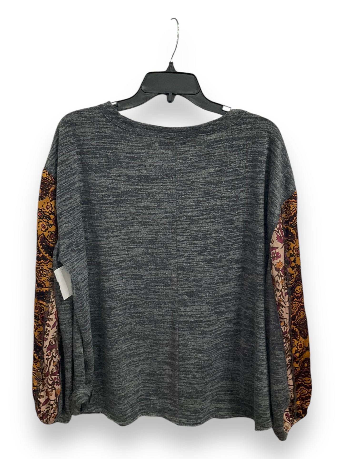 Top Long Sleeve By Style And Company In Grey, Size: L