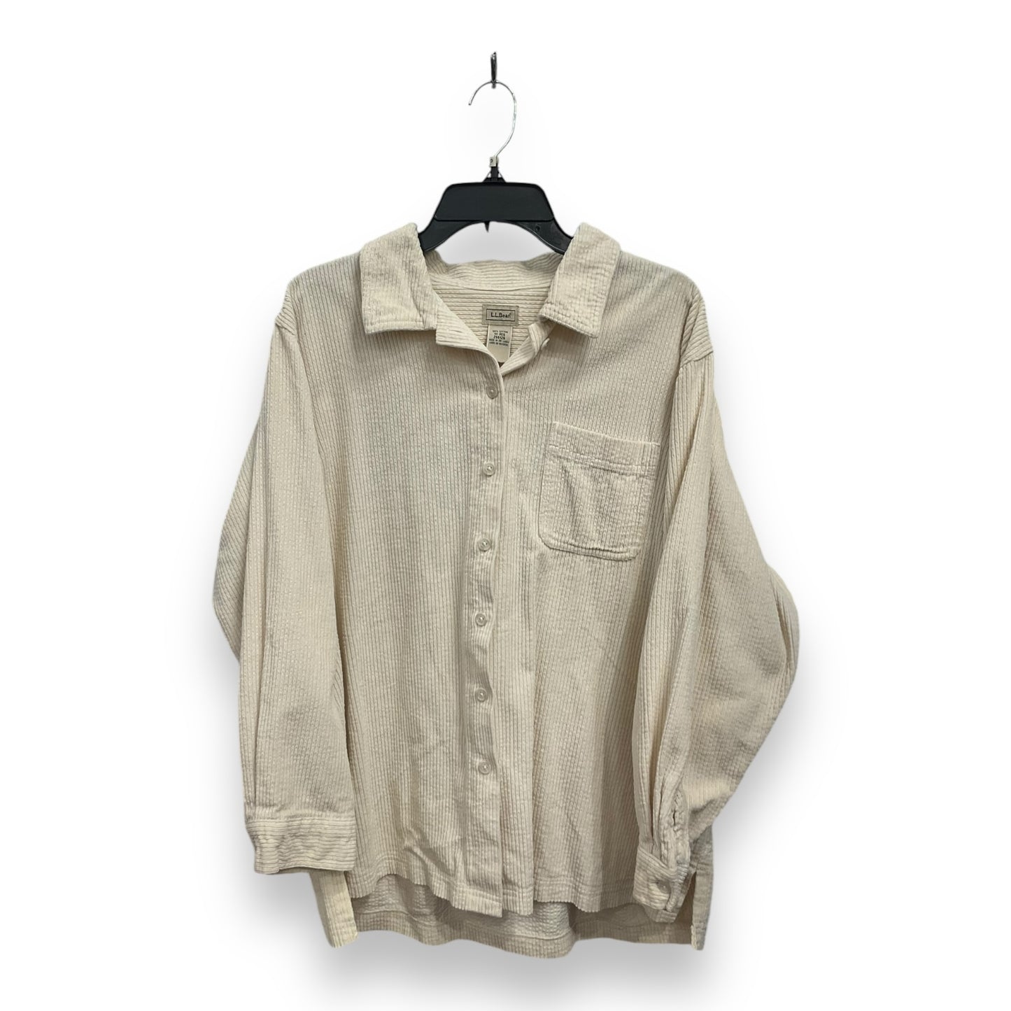 Jacket Shirt By L.l. Bean In Cream, Size: 1x