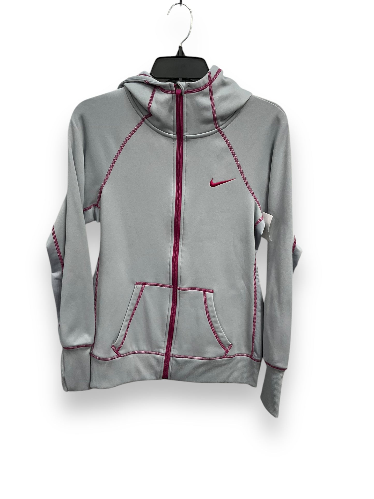 Athletic Jacket By Nike Apparel In Grey, Size: S