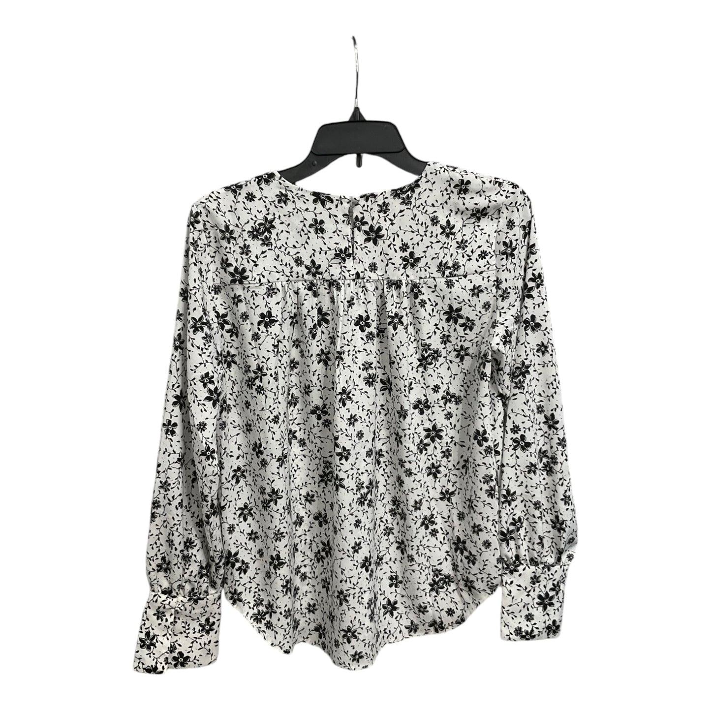 Blouse Long Sleeve By Ann Taylor In Black & White, Size: Xs