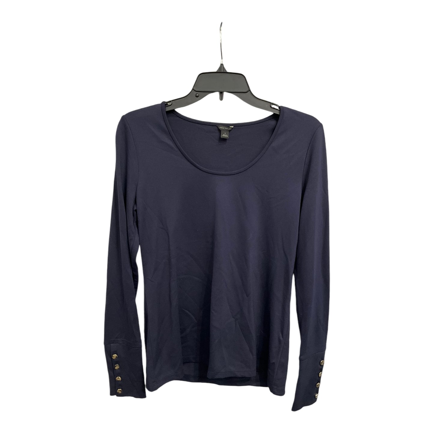 Top Long Sleeve By Ann Taylor In Navy, Size: S