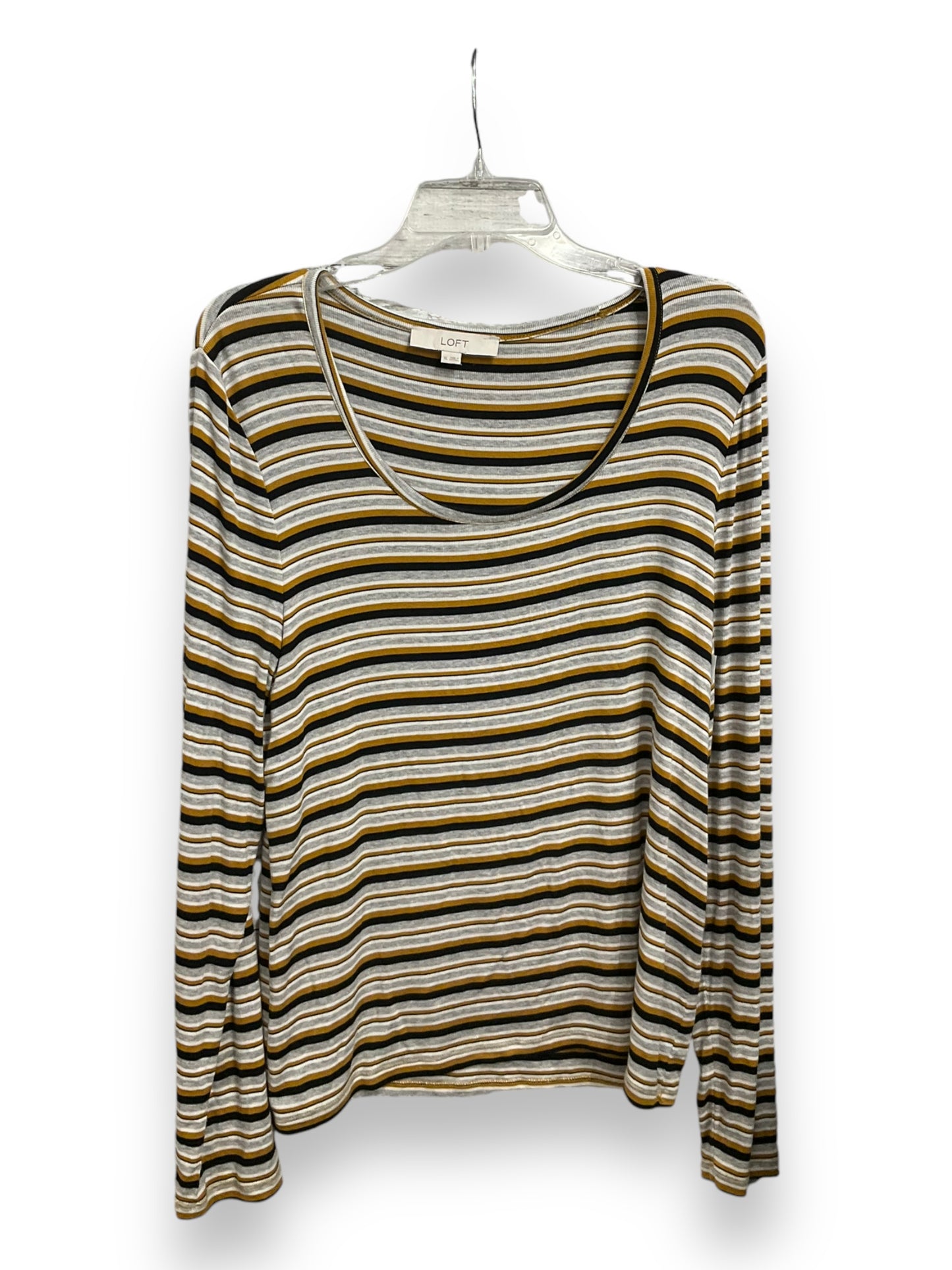 Top Long Sleeve By Loft In Striped Pattern, Size: Xl