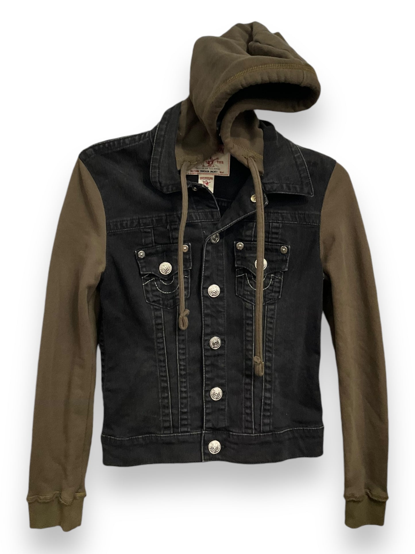 Jacket Denim By True Religion In Black Denim, Size: Sp