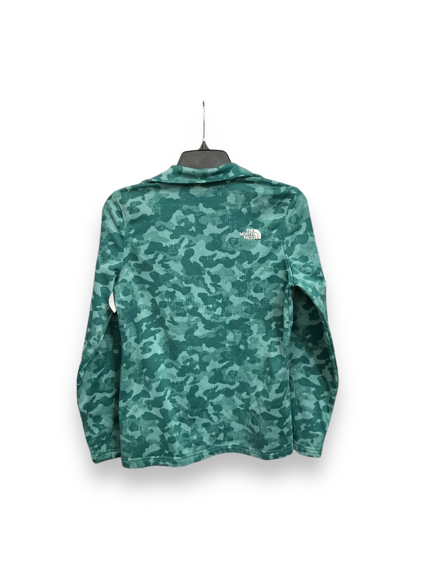 Athletic Top Long Sleeve Collar By The North Face In Green, Size: Sp