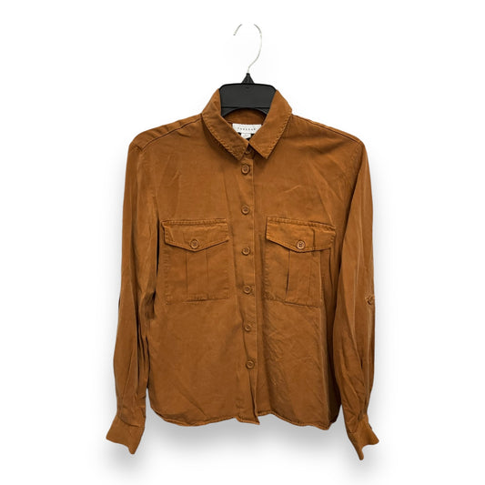 Top Long Sleeve By Top Shop In Brown, Size: Xs