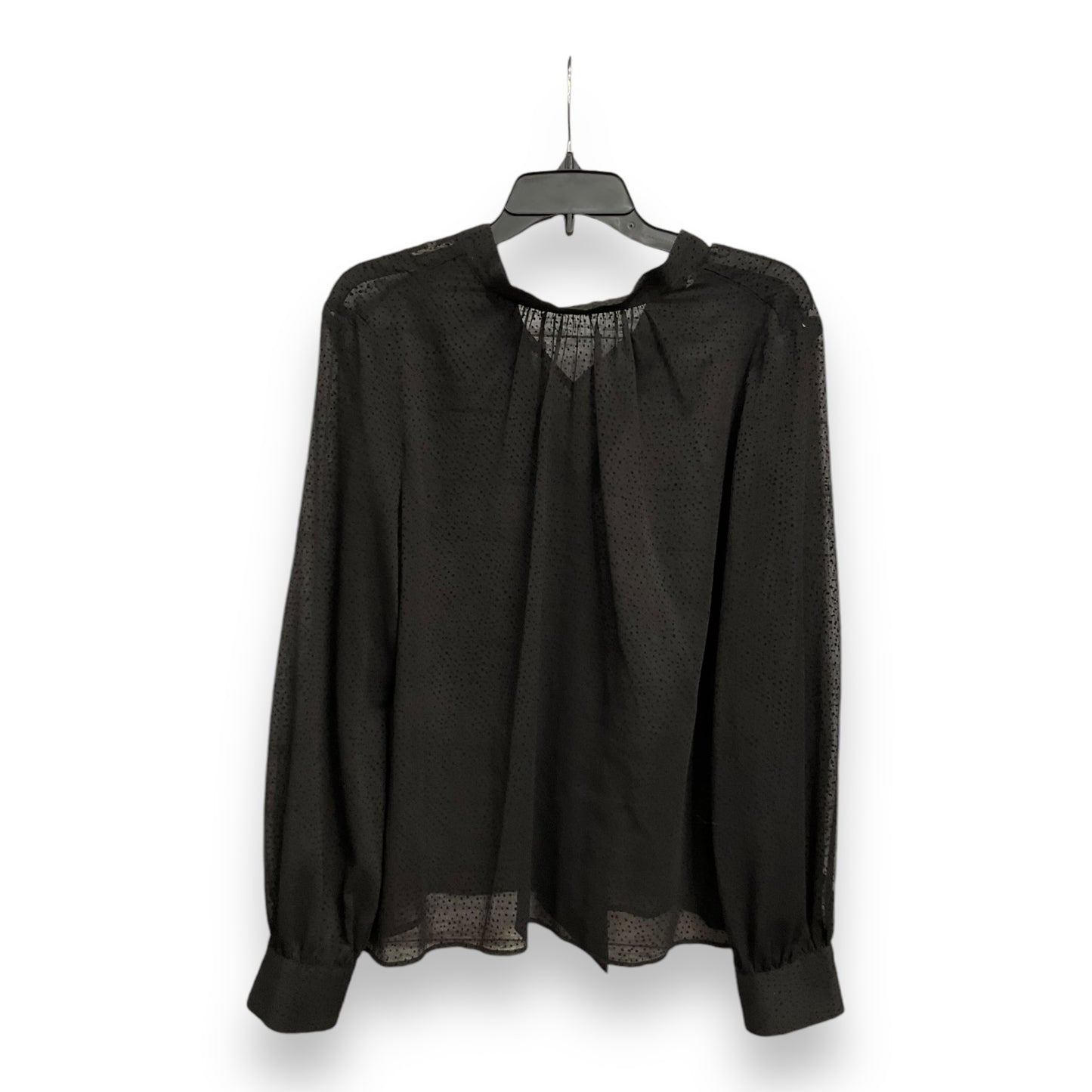 Blouse Long Sleeve By Chelsea 28 In Black, Size: L