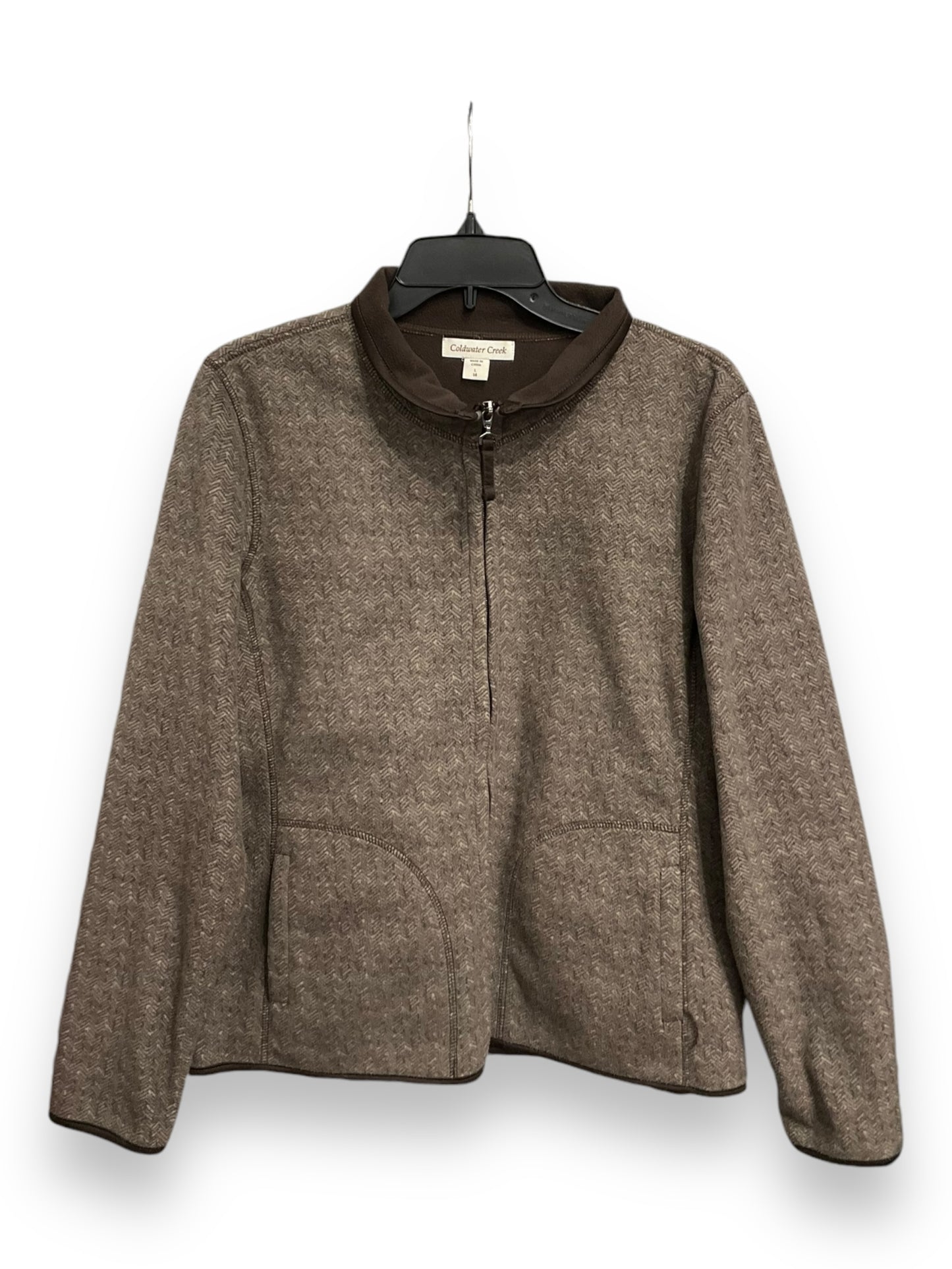 Jacket Fleece By Coldwater Creek In Brown, Size: L