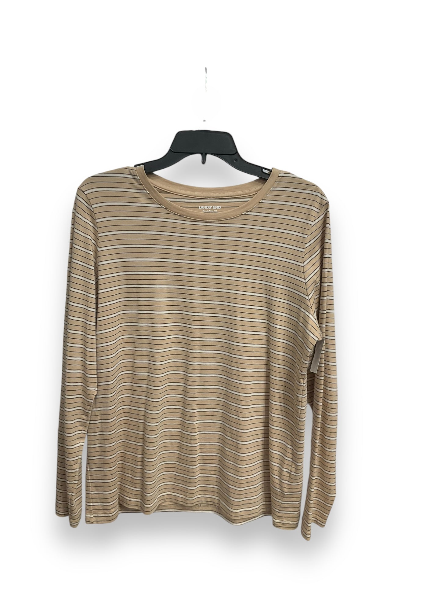 Top Long Sleeve By Lands End In Striped Pattern, Size: M