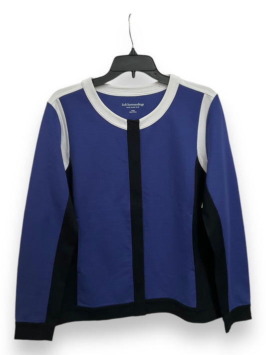 Cardigan By Soft Surroundings In Black & Blue, Size: L