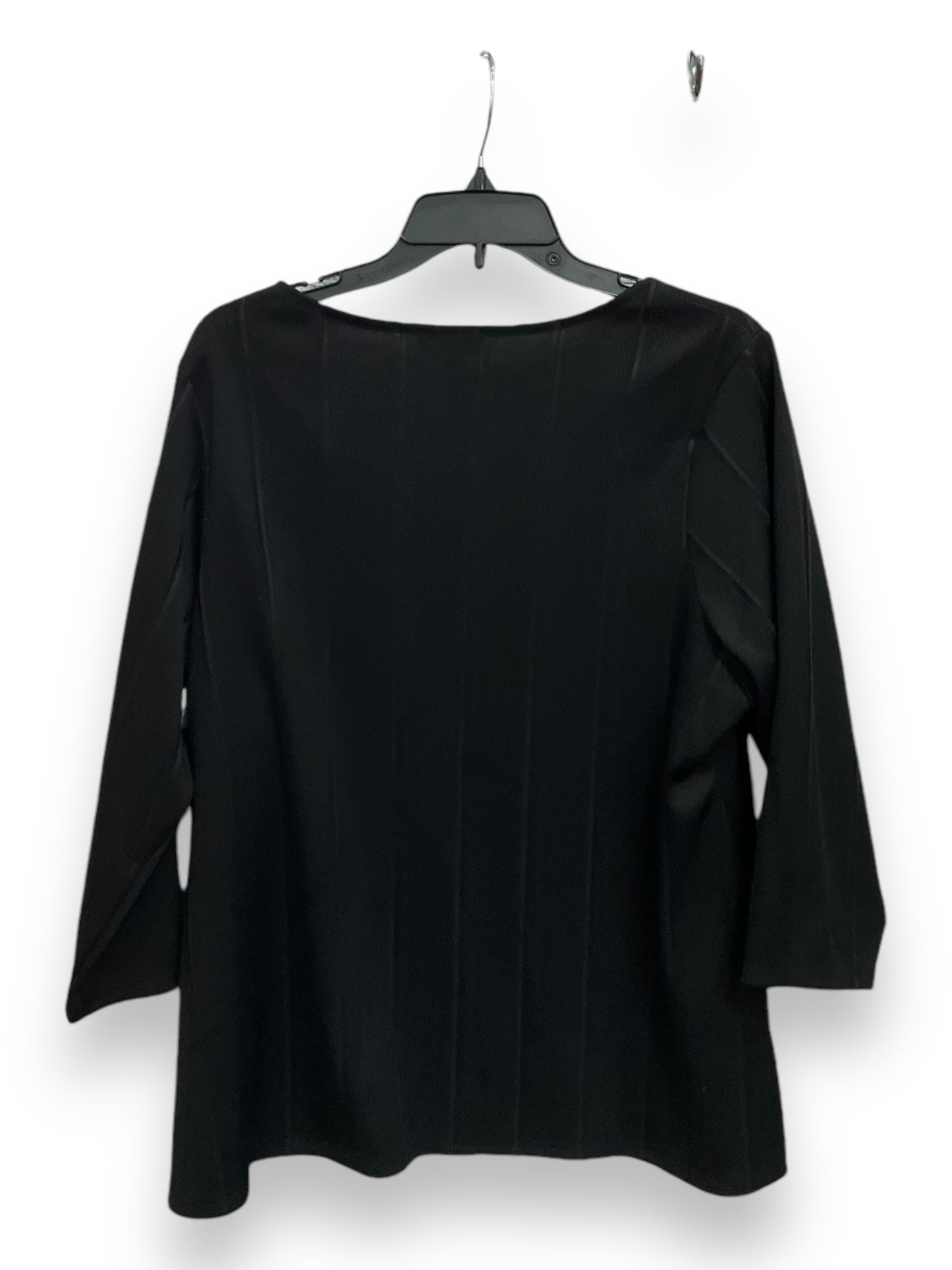 Top 3/4 Sleeve Basic By Alfani In Black, Size: 1x