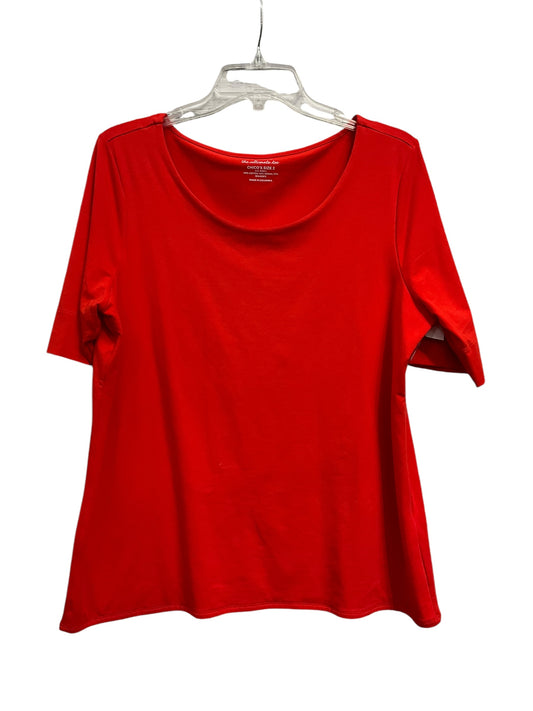 Top Short Sleeve Basic By Chicos In Orange, Size: L