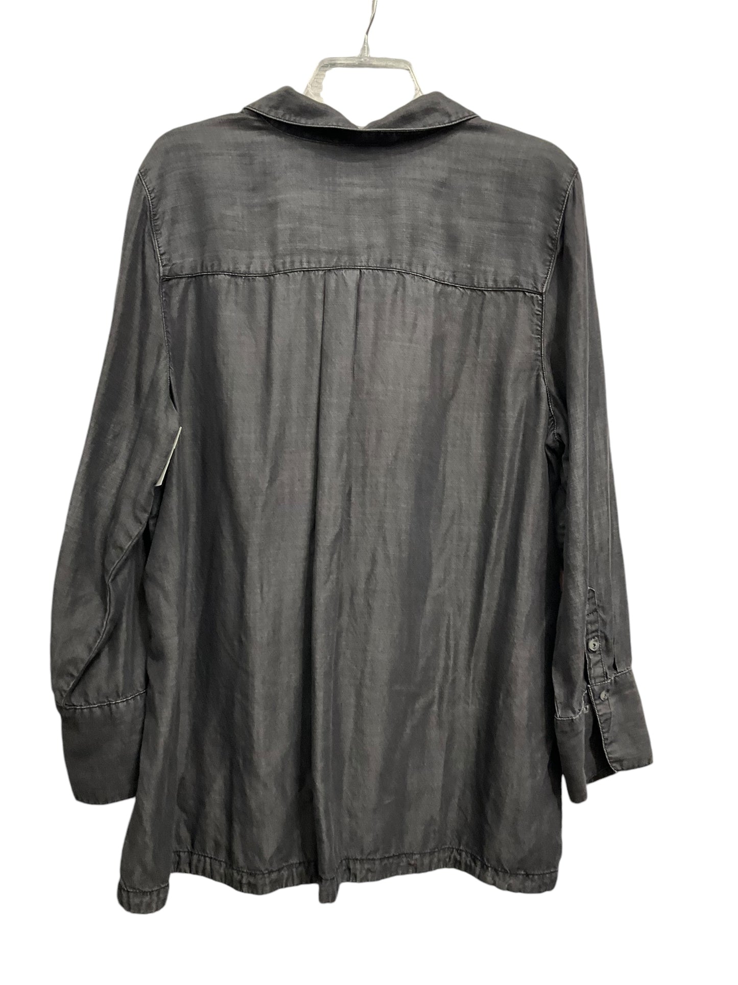 Tunic Long Sleeve By Chicos In Black Denim, Size: Xl