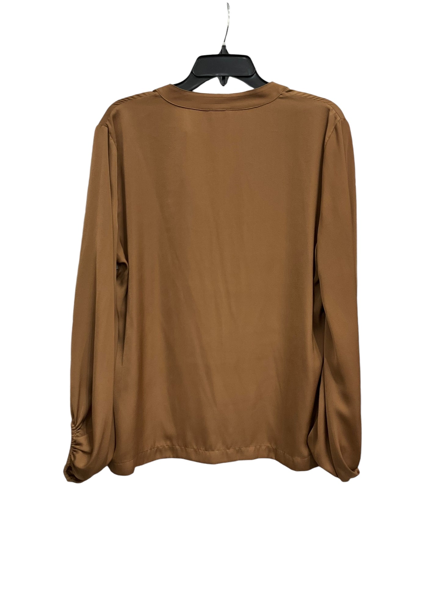 Blouse Long Sleeve By Chicos In Brown, Size: L