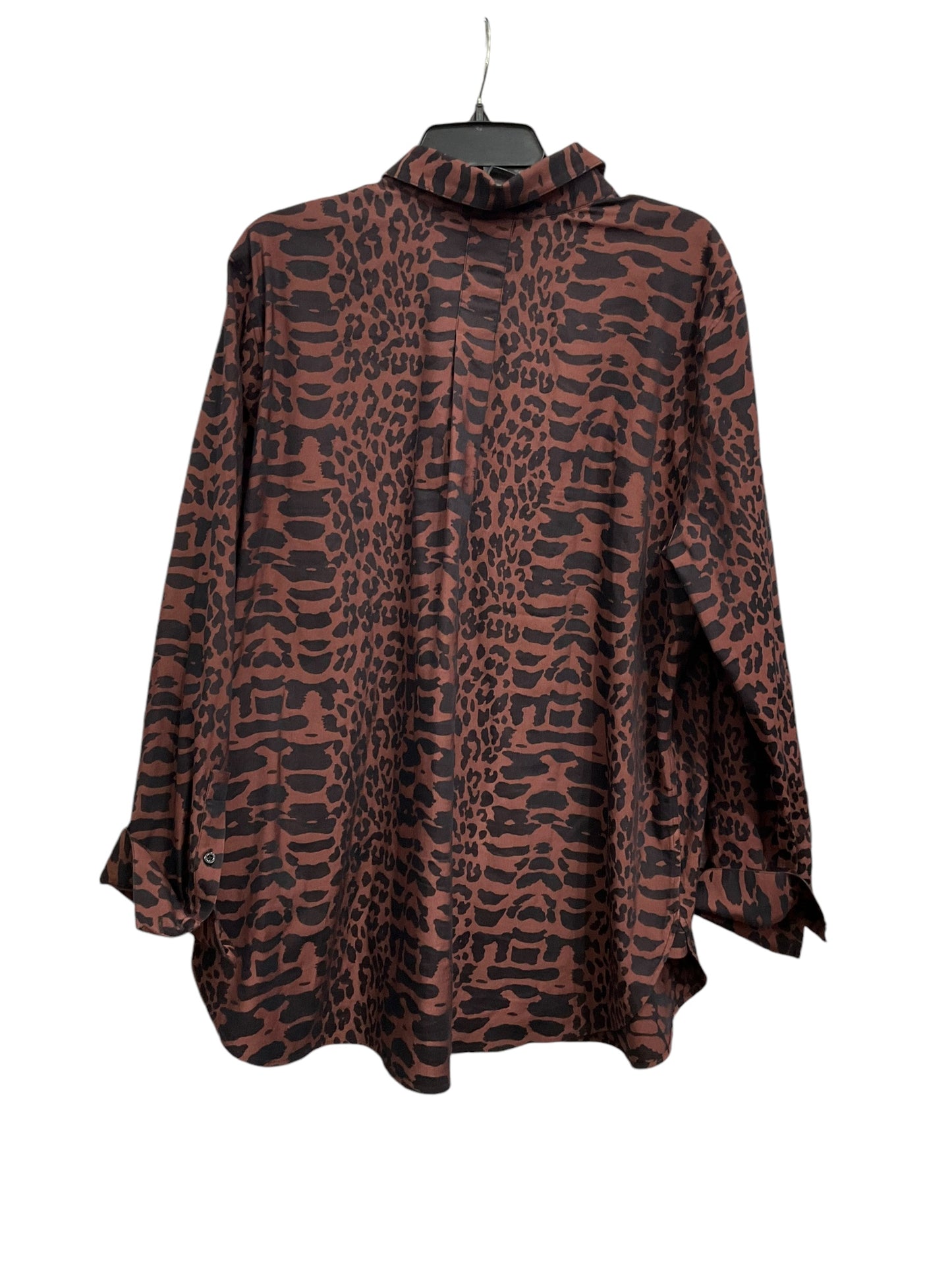 Blouse Long Sleeve By Chicos In Animal Print, Size: Xl