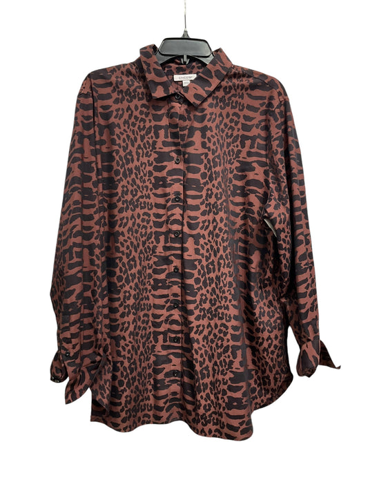 Blouse Long Sleeve By Chicos In Animal Print, Size: Xl