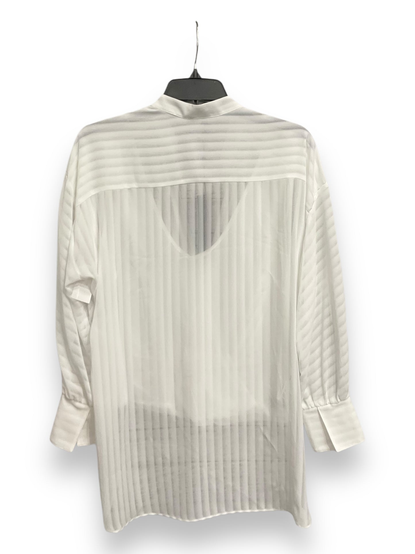 Blouse Long Sleeve By Bcbgmaxazria In White, Size: Xs