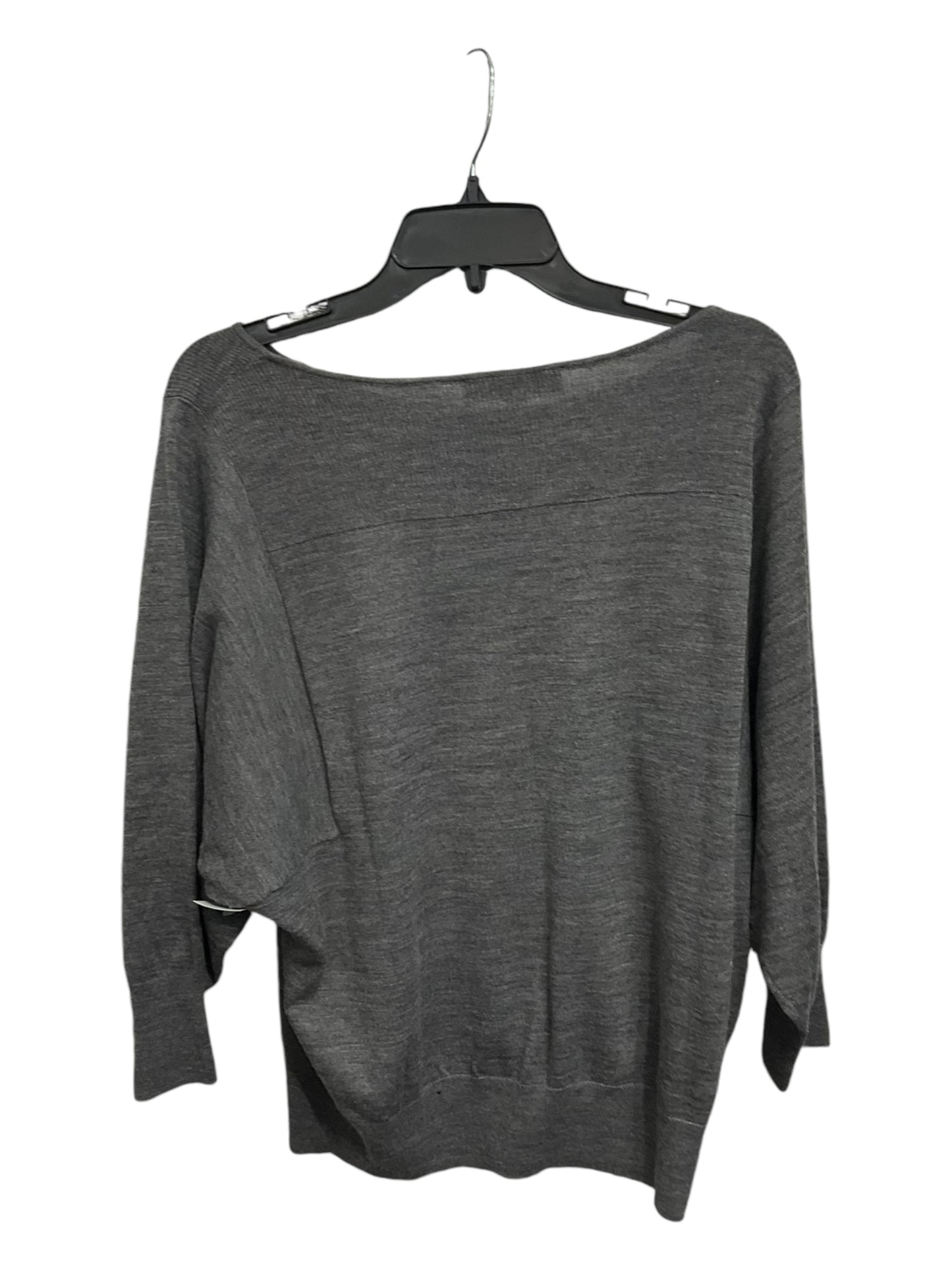 Top Long Sleeve Basic By Loft In Grey, Size: L