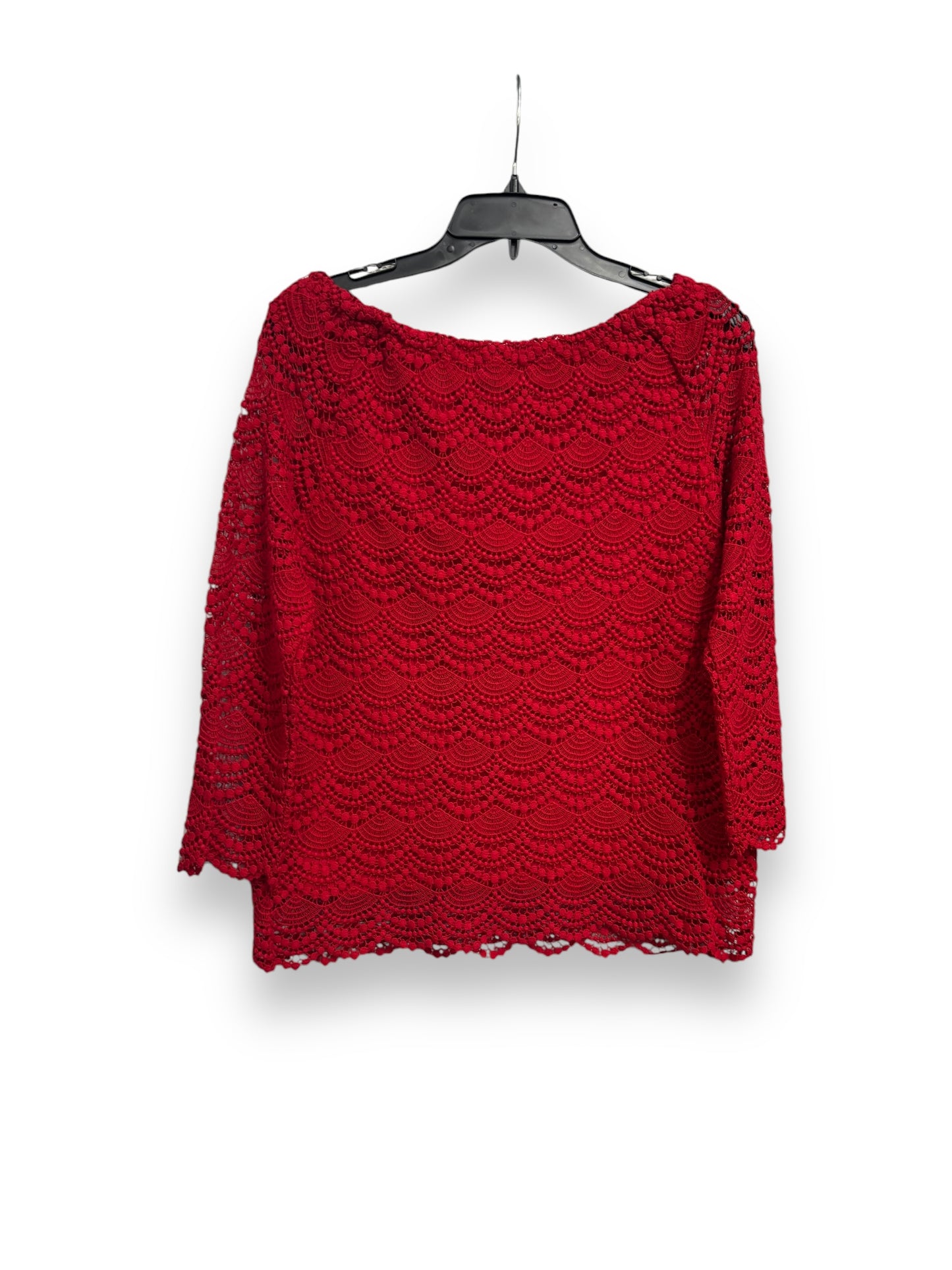 Top Long Sleeve By Talbots In Red, Size: S