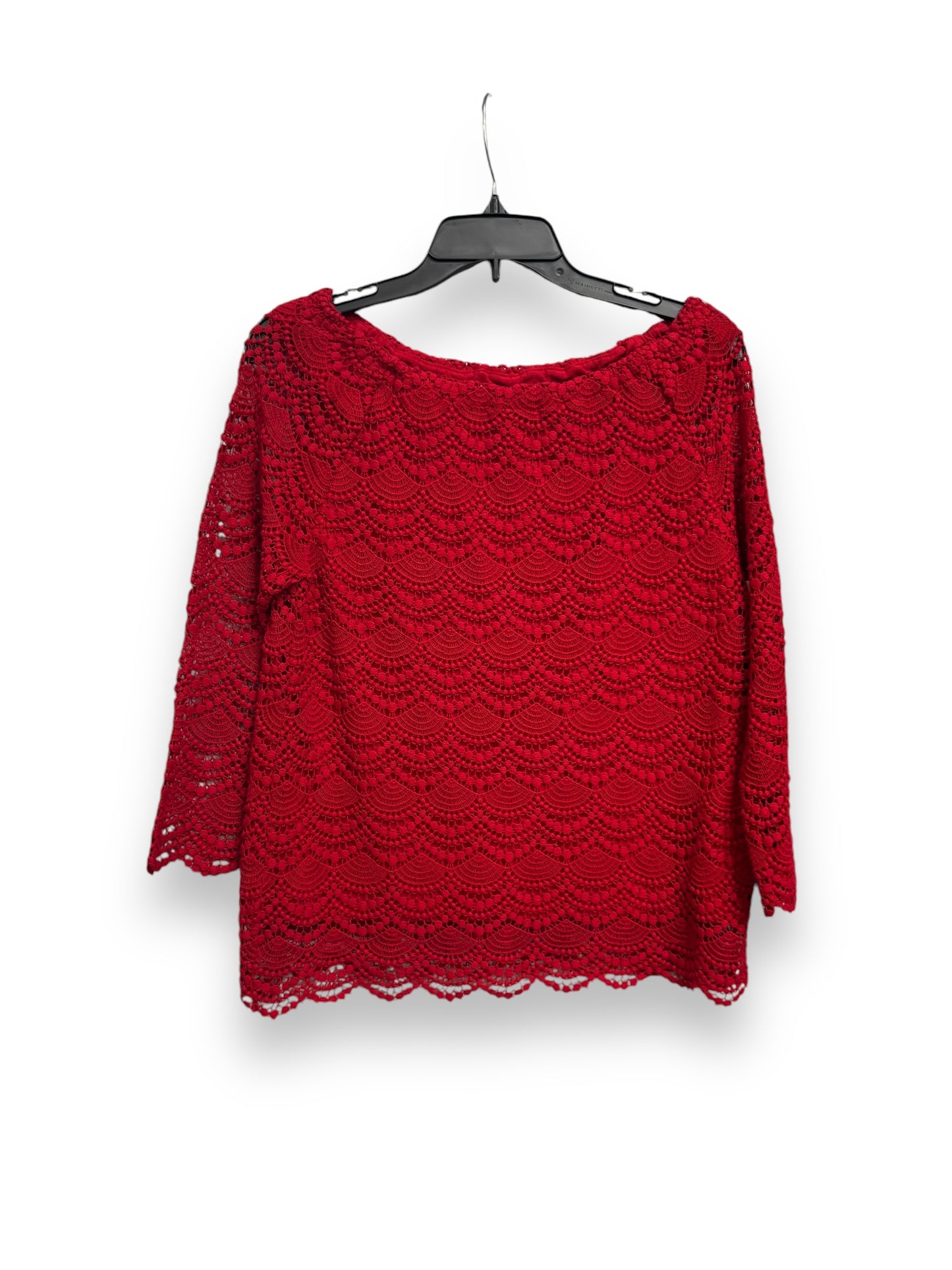 Top Long Sleeve By Talbots In Red, Size: S