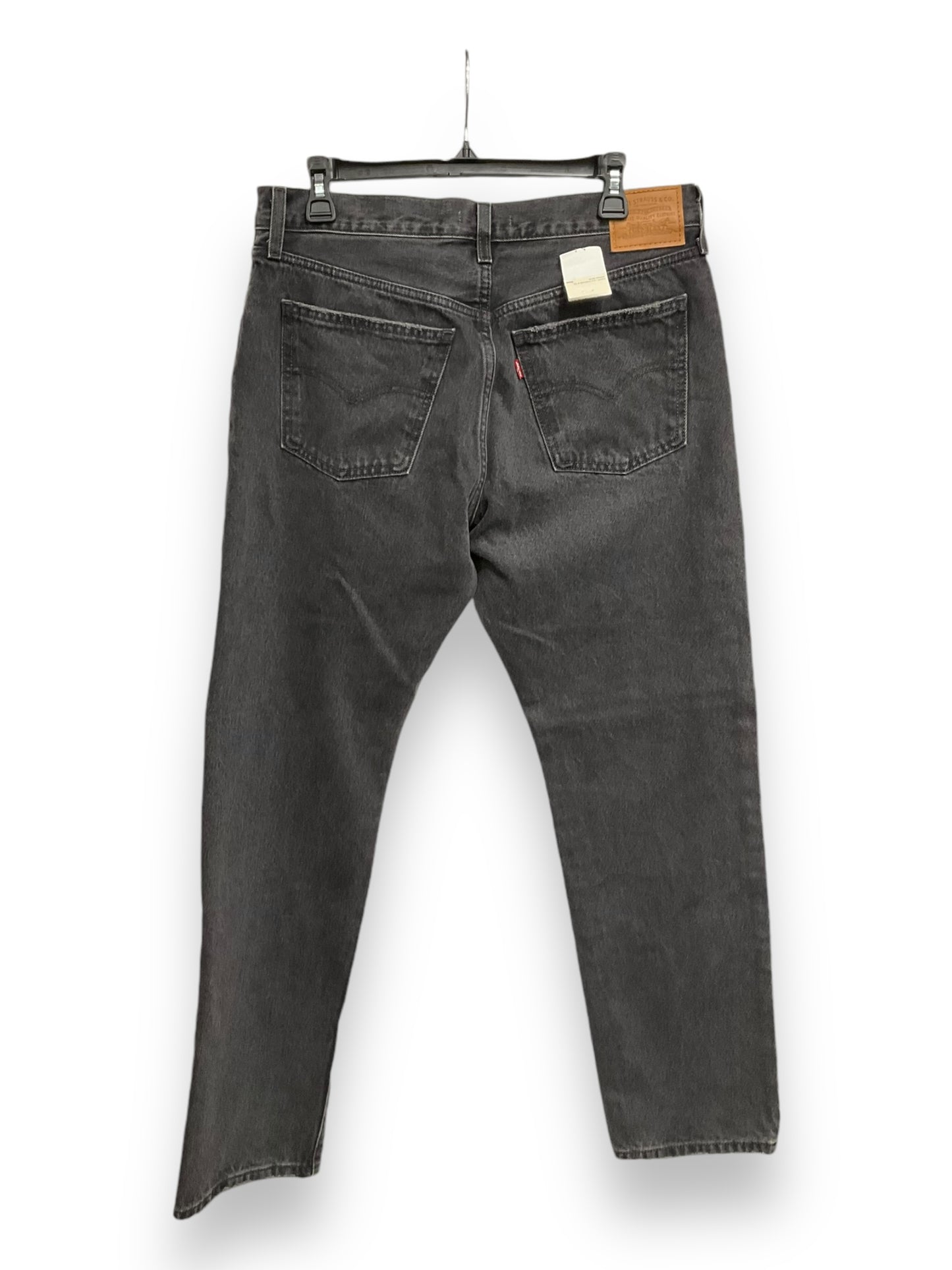 Jeans Straight By Levis In Black Denim, Size: 12