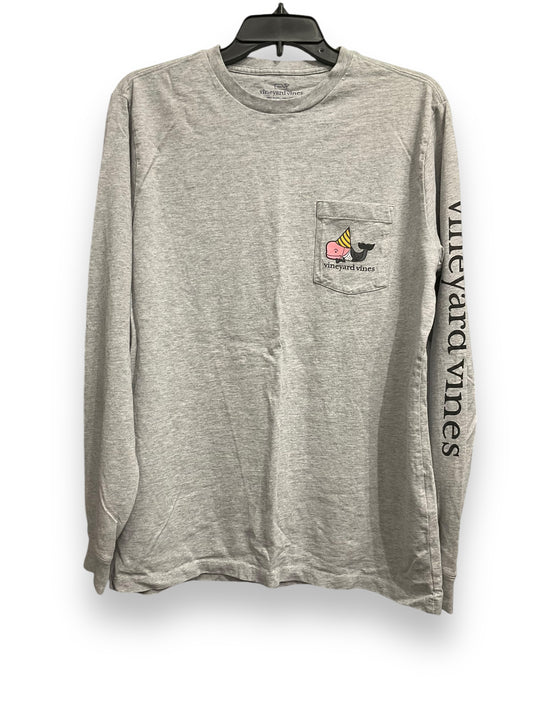 Top Long Sleeve Basic By Vineyard Vines In Grey, Size: M