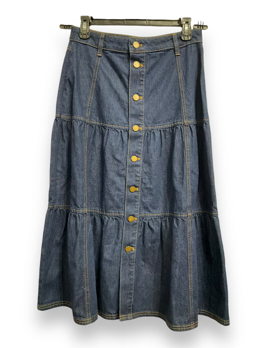 Skirt Maxi By Ann Taylor In Blue Denim, Size: S