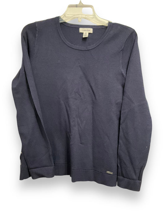 Top Long Sleeve Basic By Calvin Klein In Navy, Size: Sp