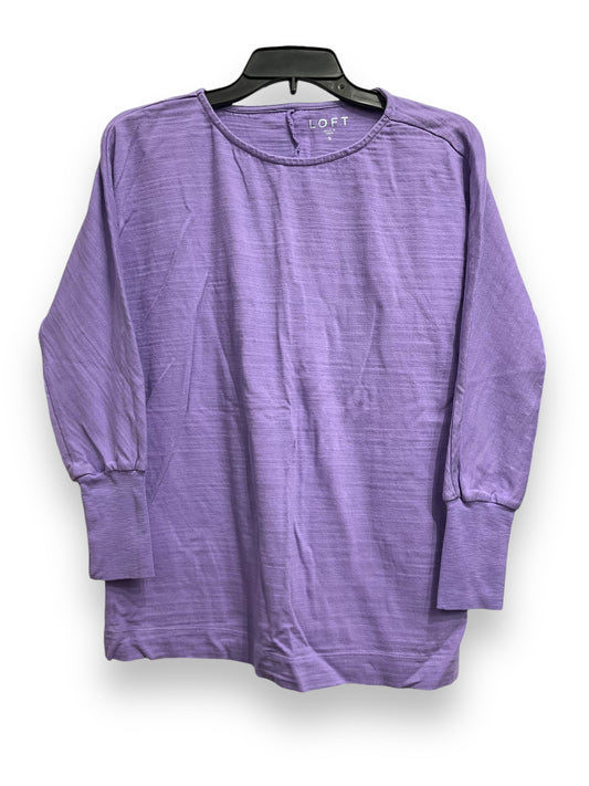 Top Long Sleeve Basic By Loft In Purple, Size: S