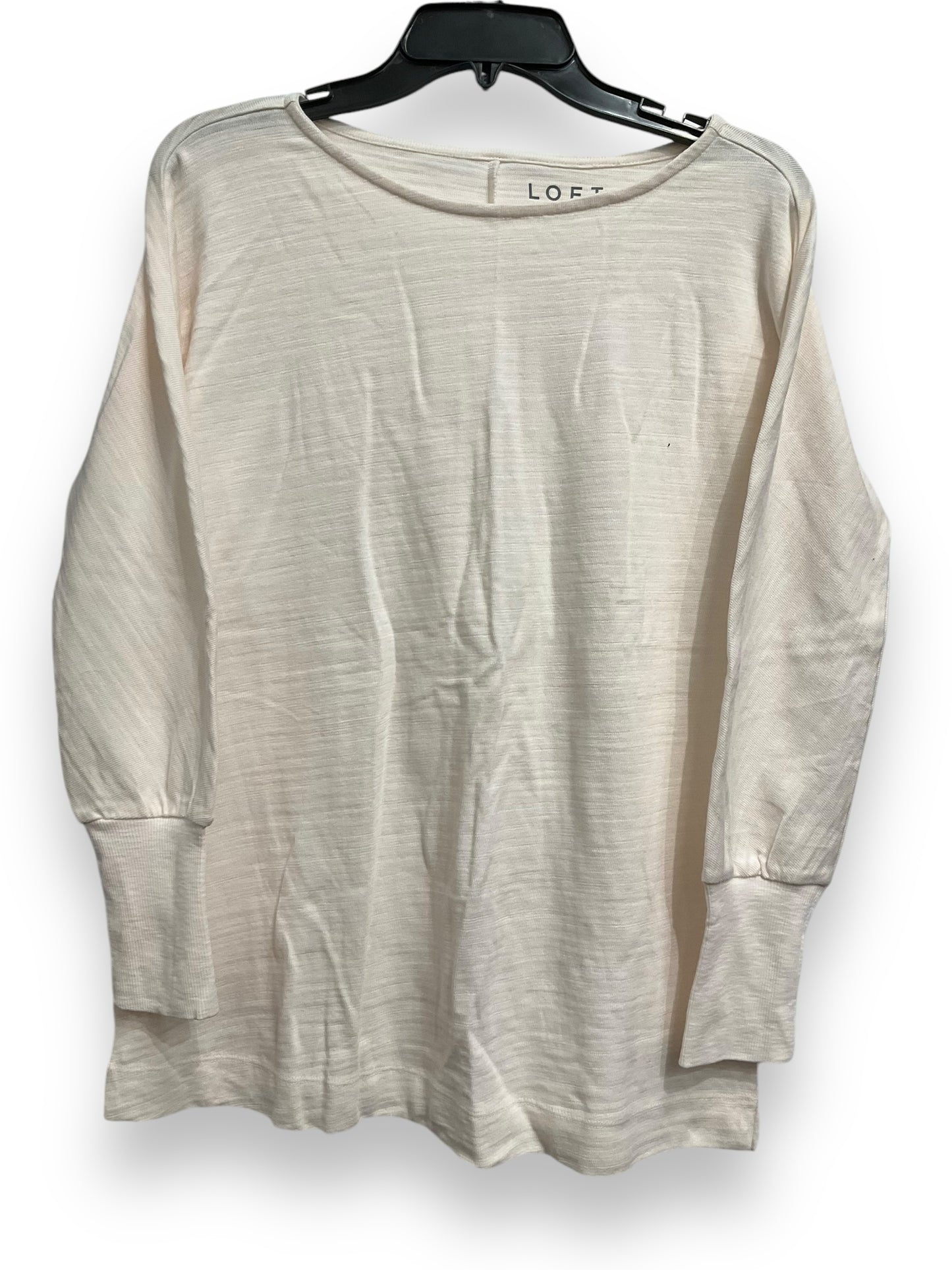 Top Long Sleeve Basic By Loft In Cream, Size: Xs