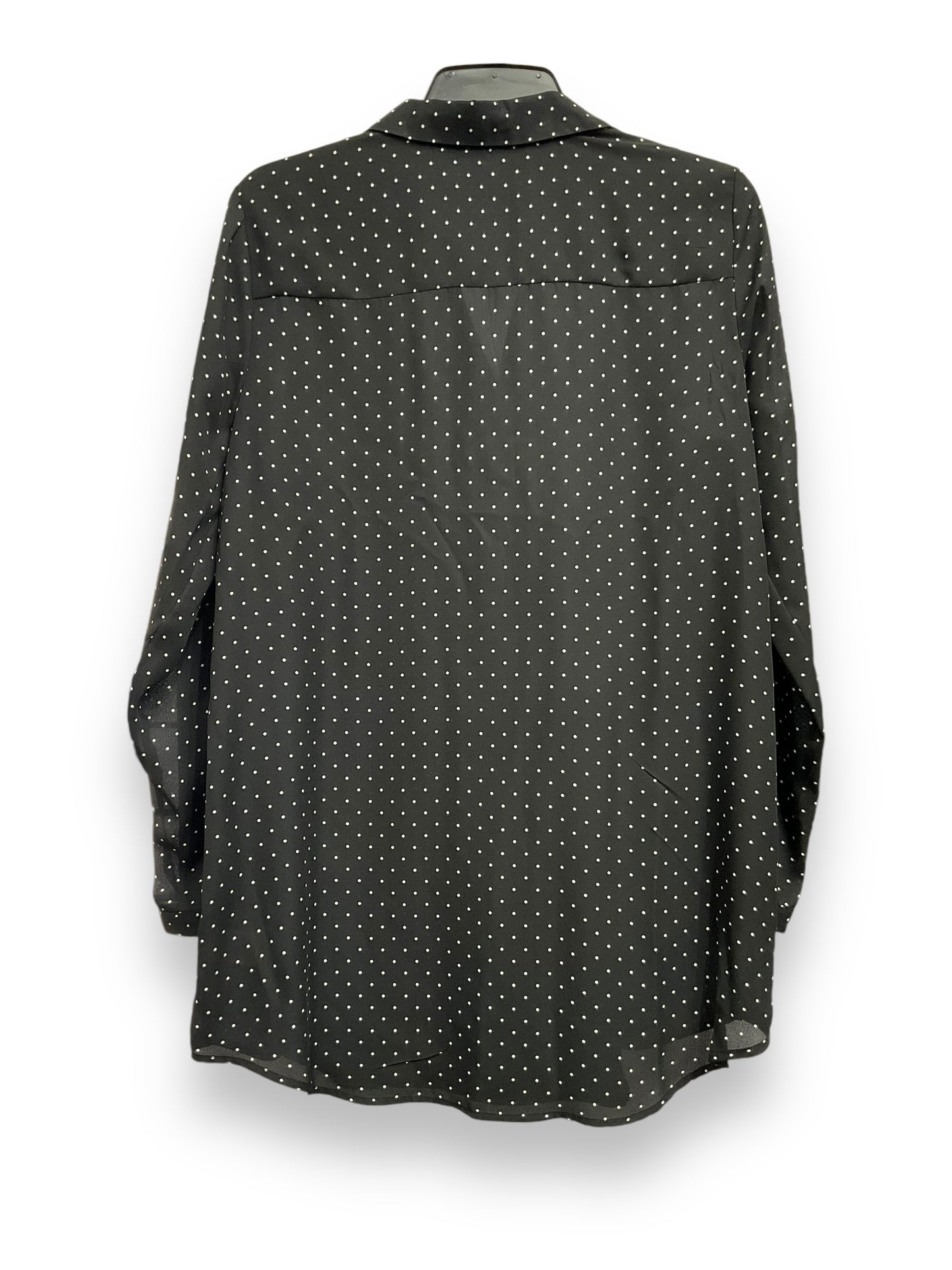 Blouse Long Sleeve By Elle In Polkadot Pattern, Size: M