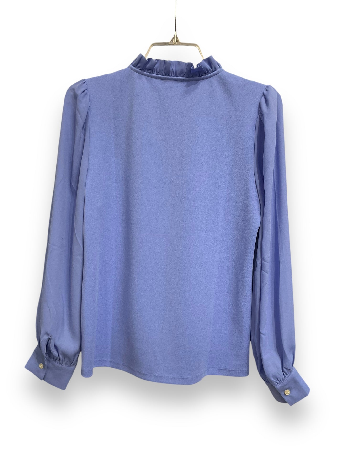 Blouse Long Sleeve By Ann Taylor In Blue, Size: S