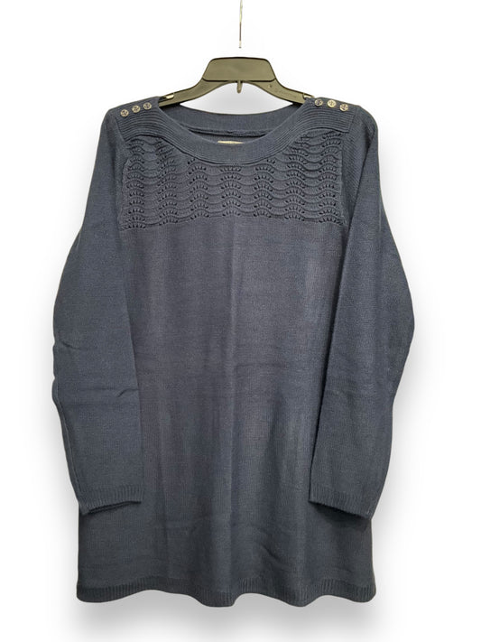 Top Long Sleeve Basic By Croft And Barrow In Blue, Size: Xl