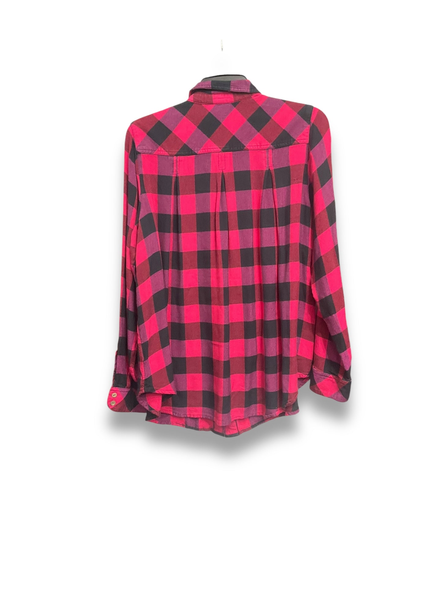 Top Long Sleeve By J. Jill In Plaid Pattern, Size: M