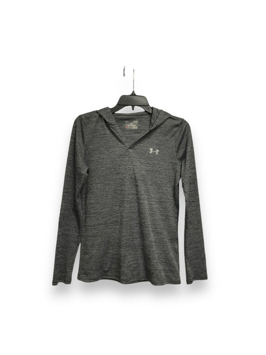 Athletic Top Long Sleeve Hoodie By Under Armour In Grey, Size: Sp