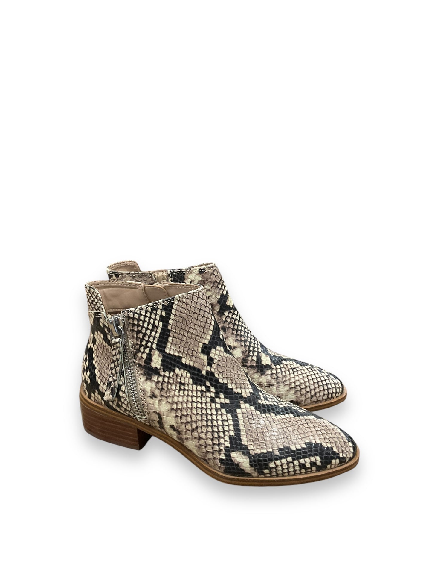 Boots Ankle Heels By Aldo In Snakeskin Print, Size: 7