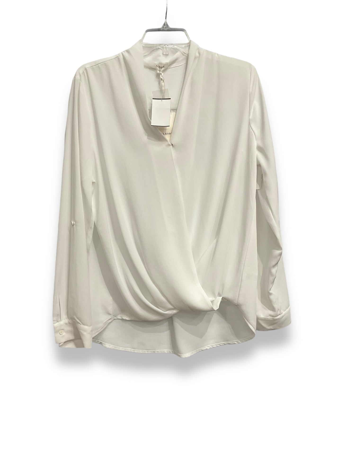 Blouse Long Sleeve By Pleione In White, Size: Xl