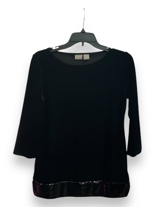 Top Long Sleeve Basic By Chicos In Black, Size: Xs